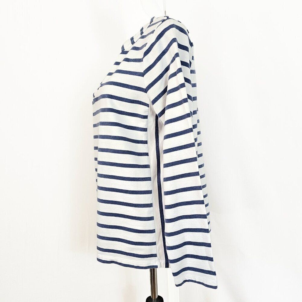 J.Jill Women's Long Sleeve Striped Nautical Top Medium - Picture 3 of 4